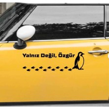 Özgül Reklam Penguen Sticker Yalnız Değil Özgür Penguen Araba Stickerı Viral Motor Sticker / Laptop Sticker