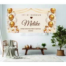 Özgül Reklam Kişiye Özel Doğum Günü Happy Birthday Afiş Duvar Pankart 100X50 cm