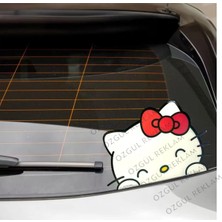 Özgül Reklam Hello Kitty Araba Sticker Araç Sticker / Motor Sticker / Laptop Sticker / 19X12 cm