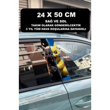Özgül Reklam Araç Kapı Direk Kaplama Folyosu Pikachu Desenli (Sağ Sol Takım) (2 Adet) - 24X50 cm
