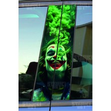 Özgül Reklam Duman Efektli Joker Kapı Direk Kaplama Folyosu Baskılı Sticker Sağ-Sol 2 Adet 22*50 cm