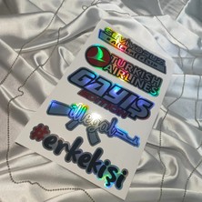 Özgül Reklam Hologramlı Arka Cam Sticker Ayrı Ayrı Yapıştırılabilir.oto-Moto Bisiklet Uyumlu