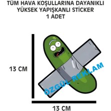 Özgül Reklam Pickle Rick Sticker 1 Adet 13X13 cm Su Geçirmez Yüksek Çözünürlüklü Araba Oto Motor Kask Cam Sticker