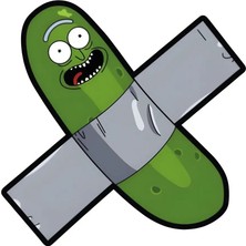 Özgül Reklam Pickle Rick Sticker 13X13 cm Su Geçirmez Yüksek Çözünürlüklü Araba Laptop Oto Motor Kask Cam Sticker