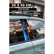 Özgül Reklam Mortal Kombat Kapı Direk Kaplama 50X25 cm 2 Adet / Dijital Baskı / Araba Kapı Direk Kaplama