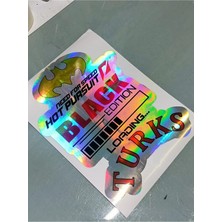 Özgül Reklam 32X22 cm Lüx Hologram Araba Arka Cam Yazıları / Lüx Hologram Arka Cam Sticker Set / Hologram Sticker