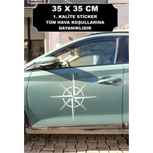 Özgül Reklam Off Road Yıldız Pusula 35X35 cm / Pusula Sticker / Araç Pusula  Sticker / Araç Sticker