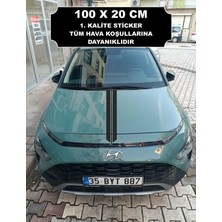 Özgül Reklam Kaput Şerit Sticker 100X20 cm / Ön Kaput Sticker / Araç Şerit Sticker / Araç Sticker / Kaput Sticker