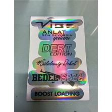Özgül Reklam 32X22 cm Lüx Hologram Araba Arka Cam Yazıları / Lüx Hologram Arka Cam Sticker Set / Hologram Sticker