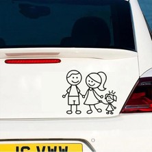 Özgül Reklam Çöp Adam Aile Sticker / Çöp Aile Sticker / Araç Sticker / Ayna Sticker / Motor Sticker