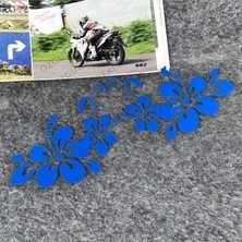 Özgül Reklam Hawaiian Hibiscus Çiçek Deseni Sticker Araba Sticker / Motor Sticker / Laptop Sticker