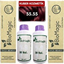 BioMagic 55.55 Şarap Kızılı  Organik İçerikli Amonyaksız Kalıcı Saç Boyası
