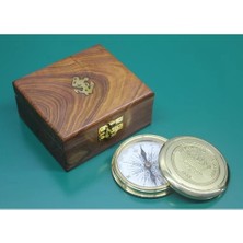 Esplendor Ahşap Kutulu Pirinç Pusula Model 9