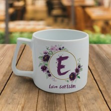 PremiumPort Kişiye Özel E Harfli Mini Nescafe Kupa Fincanı, Şık ve Kullanışlı Tasarım