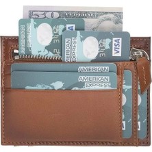 Esplendor Zip Deri Fermuarlı Kartlık Zpch RST2EF Taba