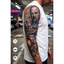 BP Tattoo 1 Ay Kalıcı Kol Kaplama Godfather ve Tony Montana Dövme
