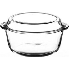 PremiumPort Yuvarlak Kapaklı Borcam Tencere 3150 Cc, Dayanıklı ve Şık Mutfak Ürünü