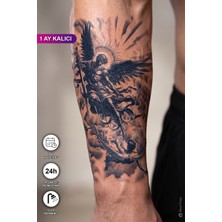 BP Tattoo 1 Ay Kalıcı 24 Saatte Renklenen Melek ve Şövalye Temalı Geçici Dövme