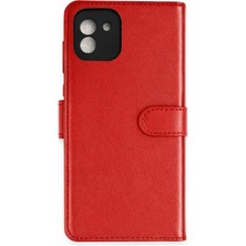 Newface Rdbydn New  Galaxy A03 Kılıf Tr S Plus Kapaklı Kılıf - Kırmızı