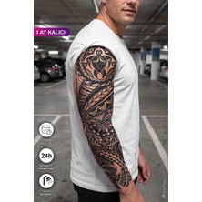 BP Tattoo 1 Ay Kalıcı Maori Kol Dövmesi 24 Saat Sonra Renklenir Yarı Kalıcı Dövme
