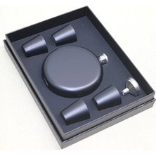 Esplendor 4 Shot Bardaklı Matara Seti Yuvarlak Siyah