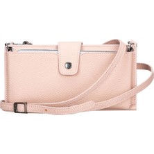 Esplendor Lozan Strap 6.5 Inch Uyumlu Deri Kartlıklı Kılıf Erc5 Pembe