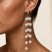 THEIA GemWorks Tala - Aura Selenit Taşlı El Yapımı Uzun Küpe