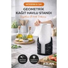 Studio Aslan Design Geometrik Kağıt Havlu Standı | Mutfak Tezgah Düzenleyici | Dayanıklı Pla Havluluk