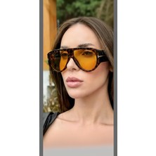 Macerati,baptın Ford Vintage Leopar Çerçeveli Unisex Güneş Gözlüğü,gözlük Kabı Hediyeli.