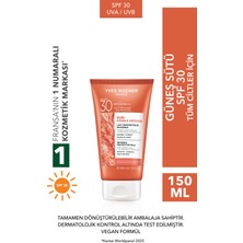 Yves Rocher Yüz&vücut Güneş Losyonu - Spf 30 / Sun Double Defense - Kırmızı Mikro Alg  150ML