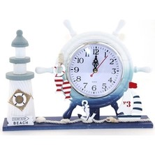 Esplendor Ahşap Marin Deniz Feneri Dümenli Saat