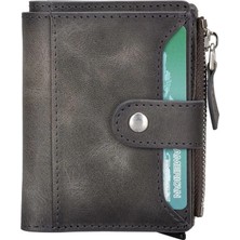 Esplendor Deri Cüzdan ve Kartlık, Mekanizmalı, 10 Adet Kart Bölmeli, Efektli Gri