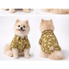 Puppy Party Fıstık Yeşili Ççek Baskılı Düğmeli Gömlek Yaka Köpek Üstü.hafif ve Nefes Alabilen Ince Dokuma Poplin Kumaş Yaz Aylarında Maksimum Konfor ve Şıklık Için Tasarlandı.