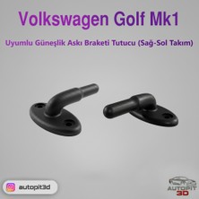 AutoPit 3D Volkswagen Golf Mk1 Uyumlu Güneşlik Askı Braketi Tutucu (Sağ-Sol Takım)