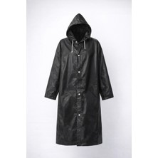 Esplendor Siyah Kapüşonlu Çıtçıtlı Eva Yağmurluk Rüzgar ve Suya Dayanıklı Unisex Standart Boy