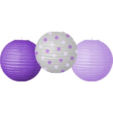 Muka Kağıt Fener Mor 25 cm 3 Lü Set (3 adet)