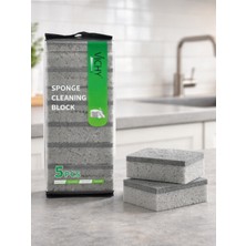 Vichy Vıchy 5’li Bulaşık Süngeri Seti Çift Katmanlı Güçlü Temizlik Süngeri Gri VCH-6982