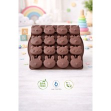 PremiumPort 12 Bölmeli Hayvan Figürlü Silikon Kalıp, Çikolata, Şekerleme, Buz, Mini Kek Için