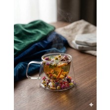 Wardy Çift Çıdarlı Çiçekli Cam Bardak 250ML.