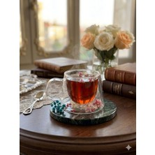 Wardy Çift Çıdarlı Çiçekli Cam Bardak 250ML.