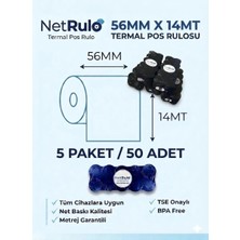 Klas Rulo Premium 56X14 Termal Posrulo 50'li(5paket) Yeni Nesil Yazarkasa Pos Rulosu