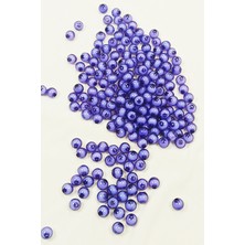 Toyigoo Yuvarlak Boncuk Içten Boncuklu Bileklik Çanta Boncuğu 8 mm 50 gr Eflatun - BNC472 TYG-84037RS