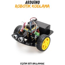 Fuchsia Arduino Nano Akıllı Robot Araba Kiti 2WD Engelden Kaçan Programlanabilir Stem Başlangıç Eğitim Seti