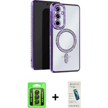 Toyigoo Ieg™ Galaxy A35 5g Kılıf Zirve Doku Prime - Şeffaf Pasifik Cam Ekran Koruyucu + Siyah Raze Meta