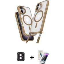 Toyigoo Ieg™ iPhone 16 Kılıf Atlas Doku Koleksiyonu - Şeffaf Pasifik Cam Ekran Koruyucu + Pembe Pvd Met