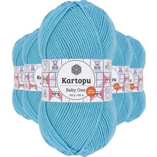 Toyigoo 5 Adet Baby One Tüylenmeyen El Örgü Ipi Yünü Turkuaz K576 TYG-84037RS