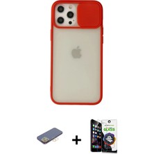 Toyigoo Ieg™ iPhone 12 Pro Max Kılıf Vadi Çizgi - Şeffaf Temperli Cam Ekran Koruyucu + Sarı Renkli Ka