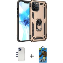 Toyigoo Ieg™ iPhone 12 Pro Max Kılıf Ahenk Klasik Koleksiyonu - Siyah 18D Cam Ekran Koruyucu + Lacivert