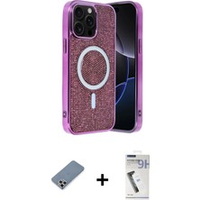 Toyigoo Ieg™ iPhone 12 Pro Kılıf Eksen Çizgi - Şeffaf Uv Polymer Nano Ekran Koruyucu + Gümüş Metal