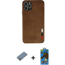 Toyigoo Ieg™ iPhone 11 Pro Max Kılıf Doruk Asil Koleksiyonu - Siyah 18D Cam Ekran Koruyucu + Gümüş Me